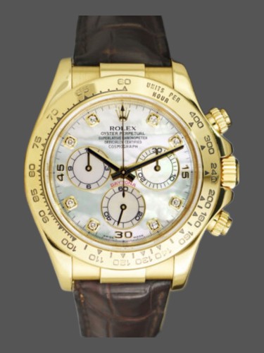 Rolex Daytona 116518 MOP Diamond Dial Yellow Gold 40mm Mens Replica Watch