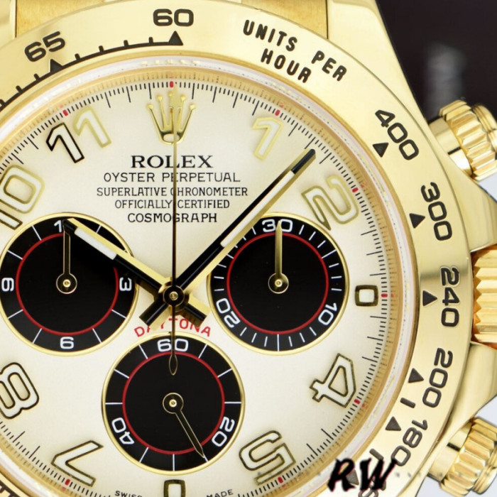 Rolex Daytona 116518 Ivory Dial Brown Leather Strap 40mm Mens Replica Watch