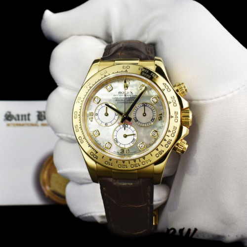 Rolex Daytona 116518 MOP Diamond Dial Yellow Gold 40mm Mens Replica Watch