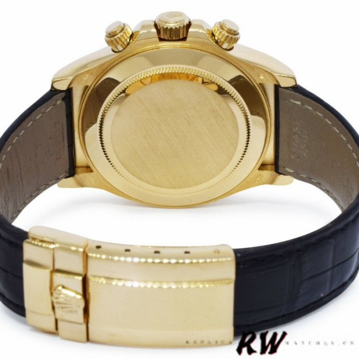 Rolex Daytona 116518 Black Diamond Dial Black Leather strap 40mm Mens Replica Watch 