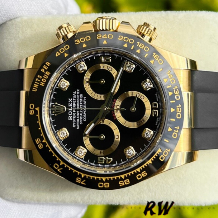 Rolex Daytona 116518LN Yellow Gold Black Diamond Dial 40mm Mens Replica Watch