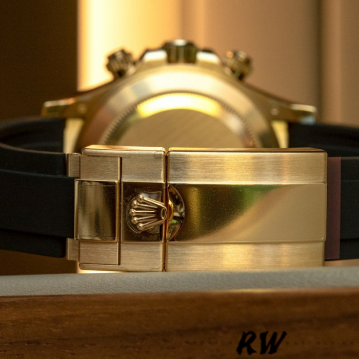 Rolex Cosmograph Daytona 116588 Yellow Gold Black Rubber Strap 40mm Mens Replica Watch