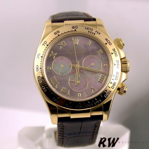 Rolex Daytona 116518 Black MOP Roman Dial 40mm Mens Replica Watch