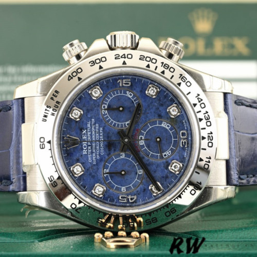 Rolex Daytona 116519 Sodalite diamonds dial 40mm Mens Replica Watch