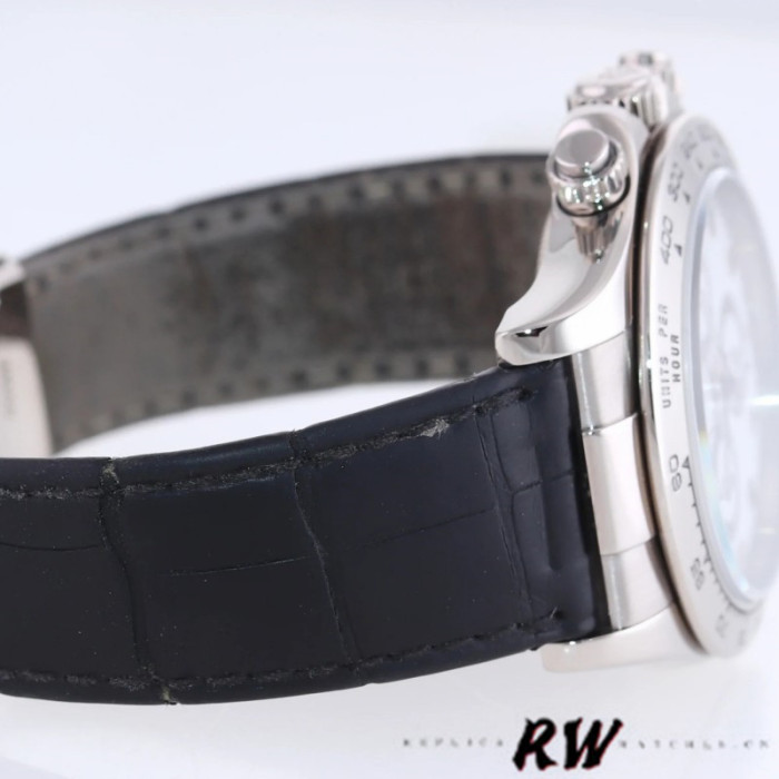 Rolex Daytona 116519 White Arabic Dial Black Leather strap 40mm Mens Replica Watch