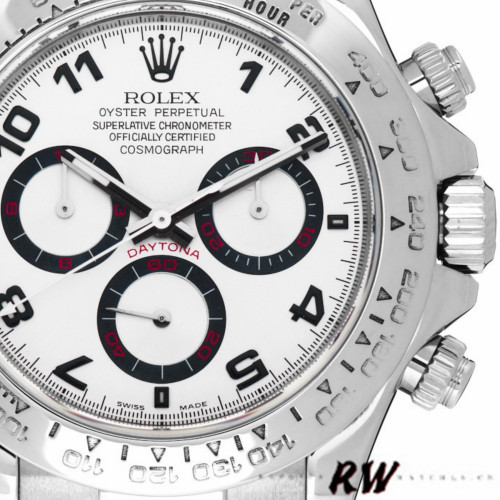 Rolex Daytona 116519 Black Alligator Leather strap White Dial 40mm Mens Replica Watch