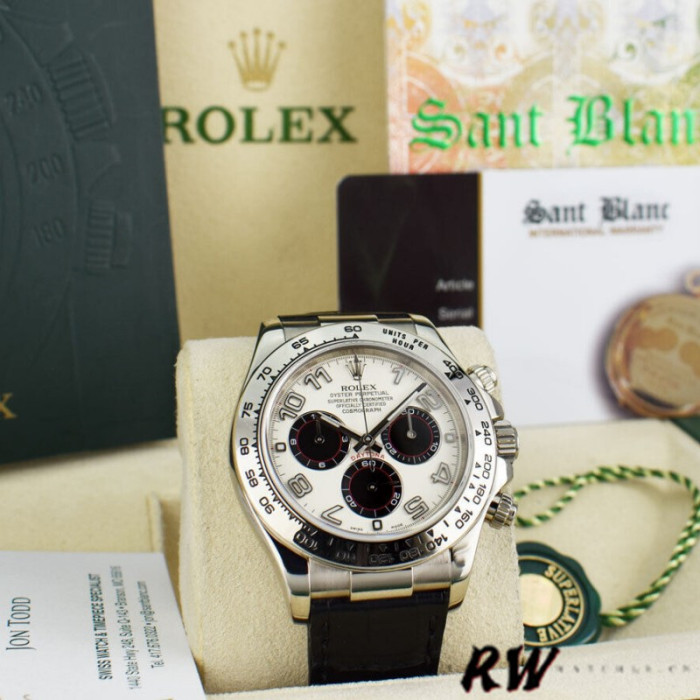 Rolex Daytona 116519 White Dial Black Eyes 40mm Mens Replica Watch