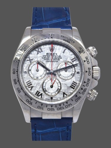 Rolex Daytona 116519 Blue Leather strap Meteorite Dial 40mm Mens Replica Watch