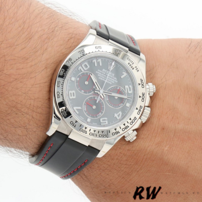 Rolex  Daytona 116519 Grey Dial Black RubberB strap 40mm Mens Replica Watch