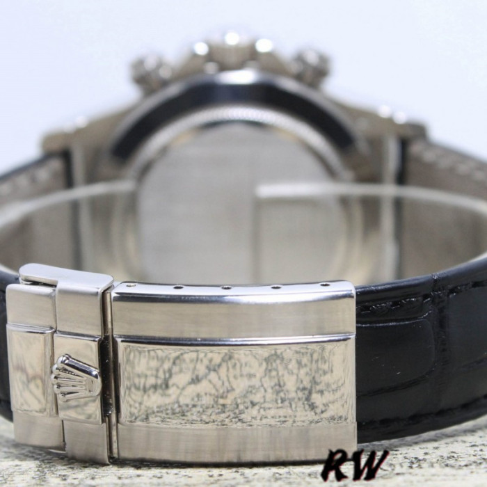 Rolex Daytona 16519 White Dial Black Leather strap 40mm Mens Replica Watch