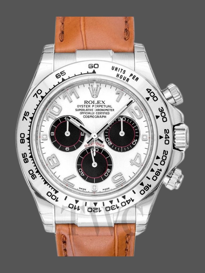 Rolex Daytona 116519  Panda  Dial Brown Leather Strap 40mm Mens Replica Watch