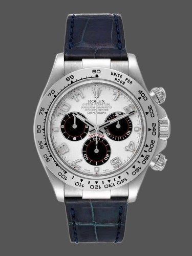 Rolex Daytona 116519  Panda  Dial Blue Leather Strap 40mm Mens Replica Watch