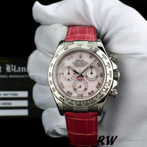 Rolex Daytona 116519 Rose MOP Arabic Pink Strap 40mm Mens Replica Watch