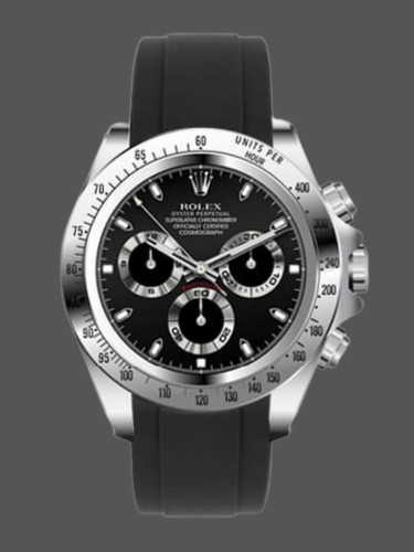 Rolex Daytona 116519 Black Dial Black Rubber strap 40mm Mens Replica Watch