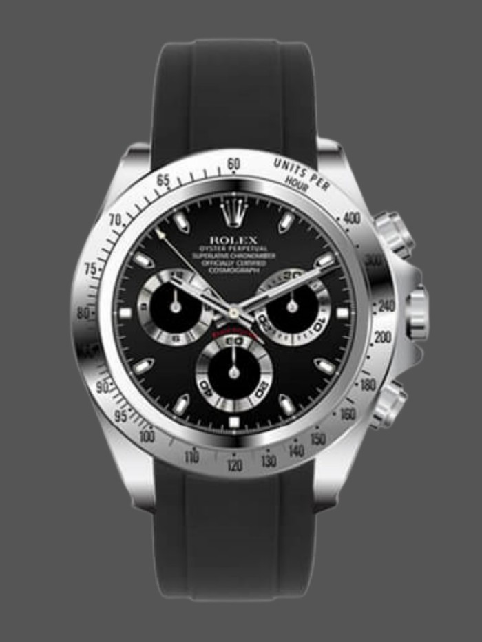 Rolex Daytona 116519 Black Dial Black Rubber strap 40mm Mens Replica Watch