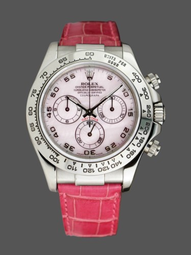 Rolex Daytona 116519 Rose MOP Arabic Pink Strap 40mm Mens Replica Watch