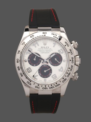 Rolex Daytona 116519  Panda  Dial Black Rubber Strap 40mm Mens Replica Watch