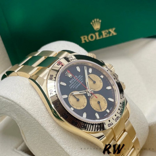 Rolex Daytona 116528 Yellow Gold Black Paul Newman Dial 40mm Mens Replica Watch