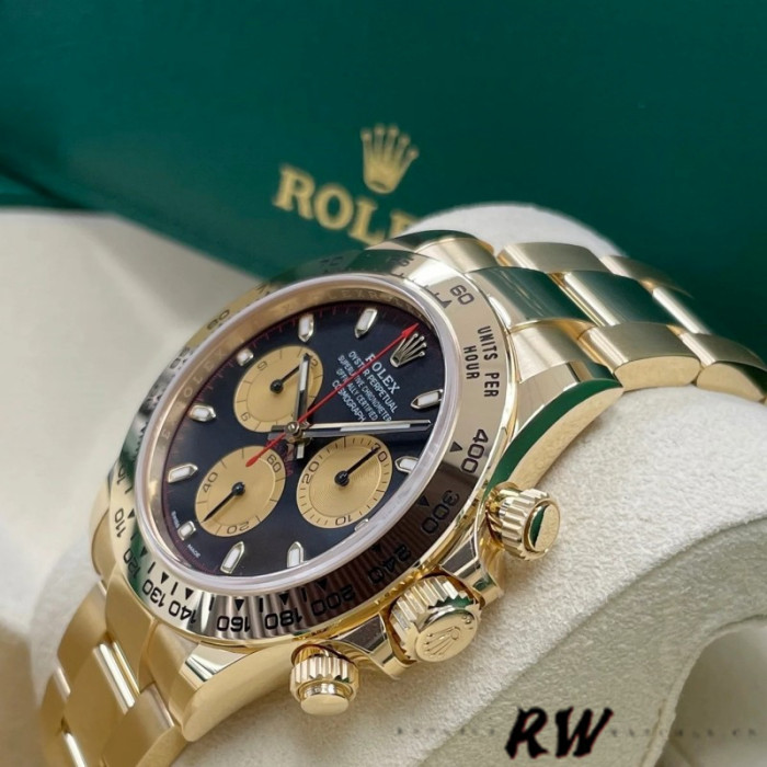 Rolex Daytona 116528 Yellow Gold Black Paul Newman Dial 40mm Mens Replica Watch