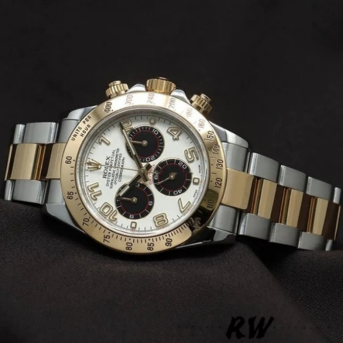 Rolex Daytona 116523 White Arabic Panda Dial 40mm Mens Replica Watch
