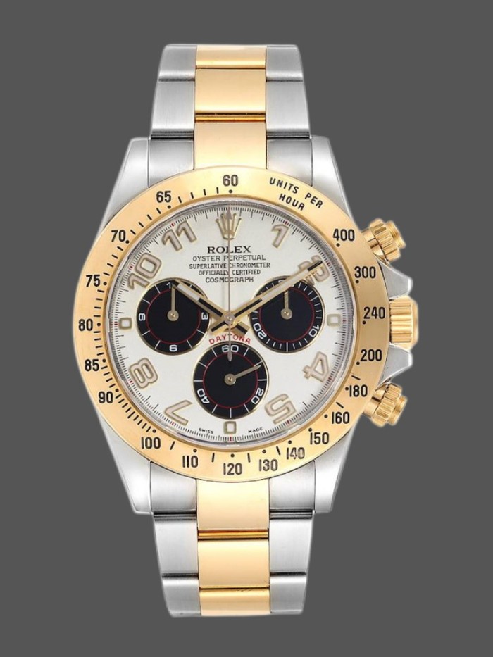 Rolex Daytona 116523 White Arabic Panda Dial 40mm Mens Replica Watch