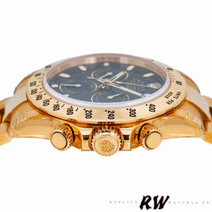 Rolex Daytona 116528 Black Dial Yellow Gold 40mm Mens Replica Watch