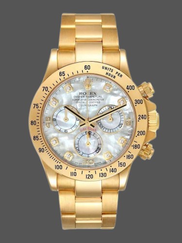 Rolex-Daytona 116528 Yellow Gold MOP Diamond 40mm Mens Replica Watch