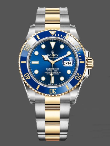 Rolex Submariner Date 116613 Two Tone Blue Dial 40mm Mens Replica Watch  