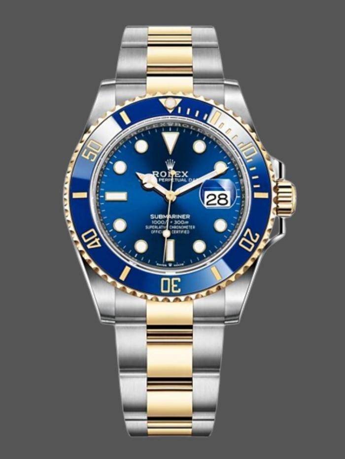 Rolex Submariner Date 116613 Two Tone Blue Dial 40mm Mens Replica Watch