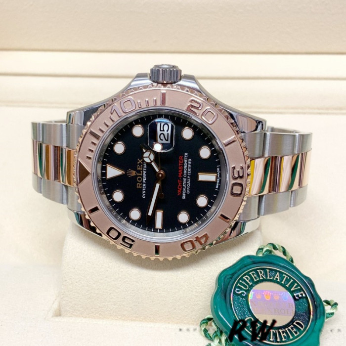 Rolex Yacht-Master 116621 Black Dial Rose Gold Steel 40mm Mens Replica Watch