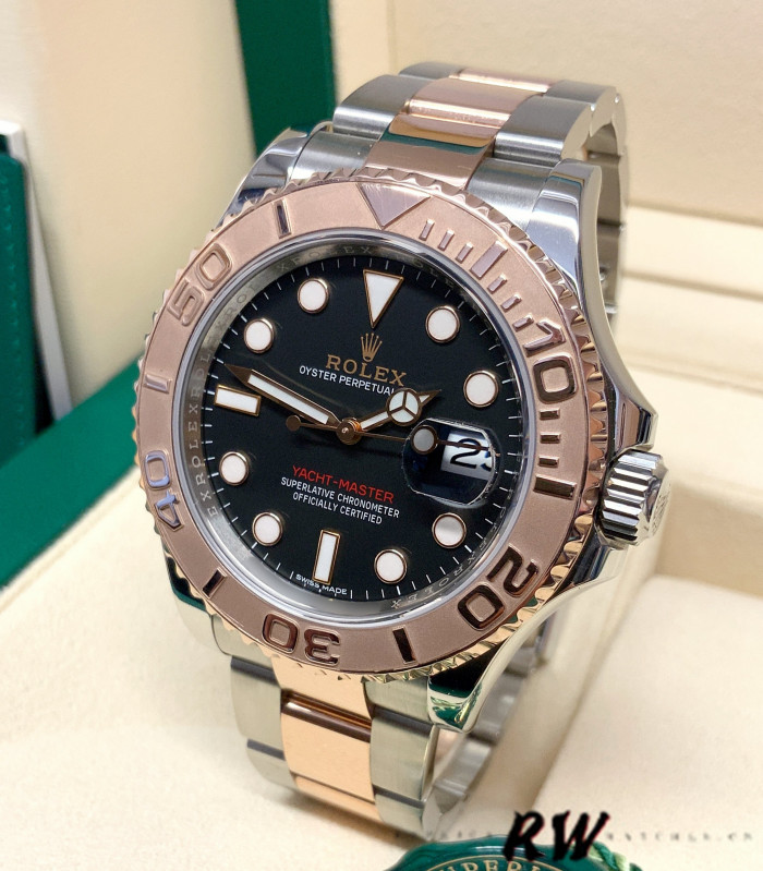 Rolex Yacht-Master 116621 Black Dial Rose Gold Steel 40mm Mens Replica Watch