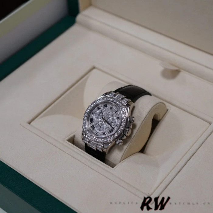 Rolex Cosmograph Daytona 116599 pave diamond dial 40mm Mens Replica Watch