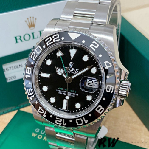 Rolex GMT-Master II 116710LN Black Dial Stainless steel case 40mm Mens Replica Watch