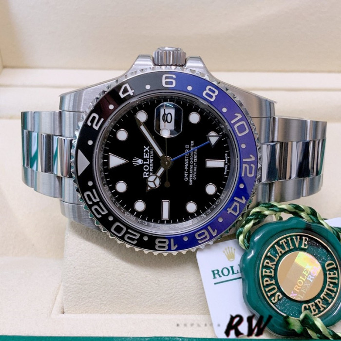 Rolex GMT-Master II Batman 116710BLNR Black Dial 40mm Mens Replica Watch