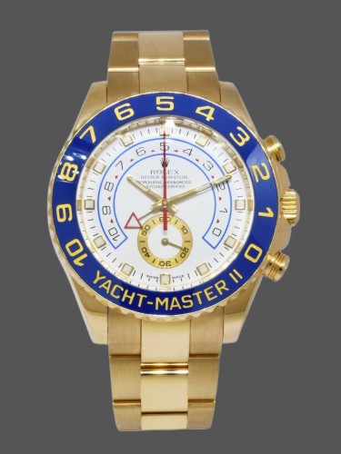 Rolex Yacht-Master II 116688 Yellow Gold White Dial 44mm Mens Replica Watch