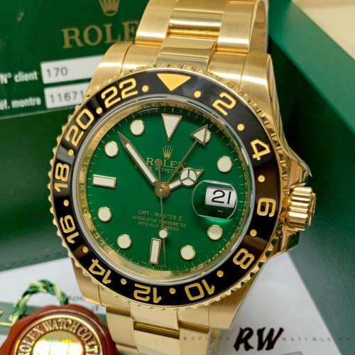 Rolex GMT Master II 116718LN Oyster Bracelet Green Dial 40mm Mens Replica Watch