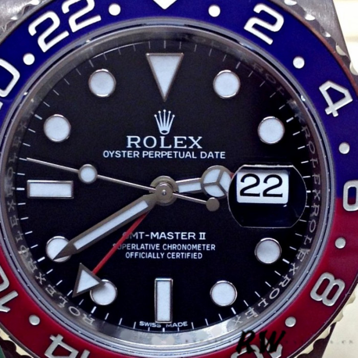 Rolex GMT Master II 116719BLRO White Gold Pepsi Black Dial 40mm Mens Replica Watch