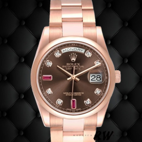 Rolex Day-Date 118205 Chocolate Brown Dial 36mm Unisex Replica Watch