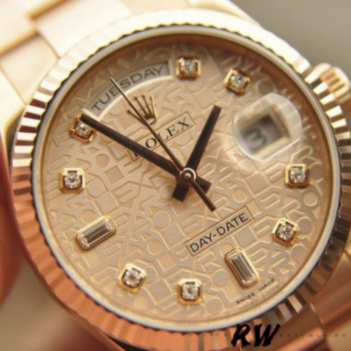 Rolex Day-Date 118205 Jubilee Champagne Dial 36mm Unisex Replica Watch