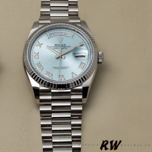 Rolex Day-Date 118206 Ice Blue Roman Numeral Dial 36mm Unisex Replica Watch