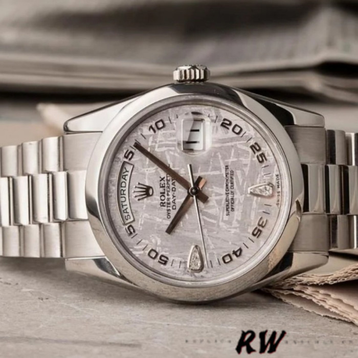 Rolex Day Date 118206 Meteorite Grey Dial 36mm Unisex Replica Watch