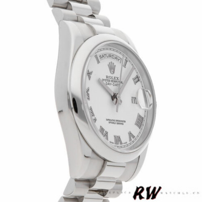 Rolex Day-Date 118206 White Roman Numeral 36mm Unisex Replica Watch