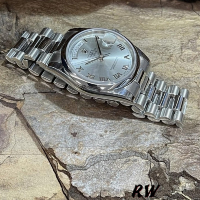 Rolex Day-Date 118206 Rhodium Grey Dial Roman Numerals 36mm Unisex Replica Watch