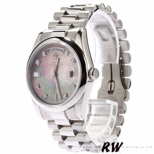 Rolex Day Date 118206 Mother of Pearl Black Dial 36mm Unisex Replica Watch