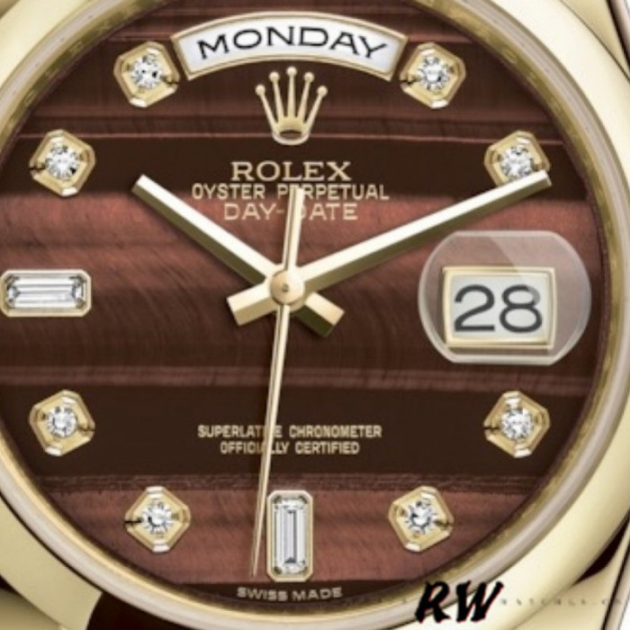 Rolex Day-Date 118208 Bulls Eye Diamonds Dial 36mm Unisex Replica Watch