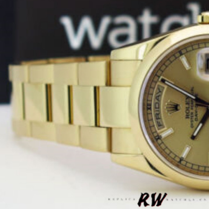 Rolex Day-Date 118208 Champagne Dial 36mm Unisex Replica Watch