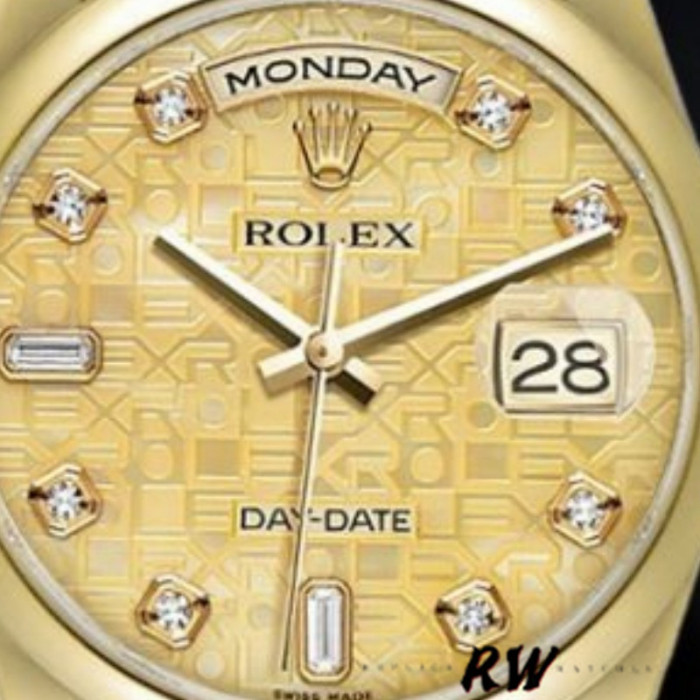 Rolex Day-Date 118208 Champagne Jubilee Dial 36mm Unisex Replica Watch