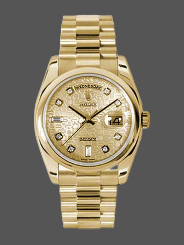 Rolex Day-Date 118208 Champagne Jubilee Dial 36mm Unisex Replica Watch