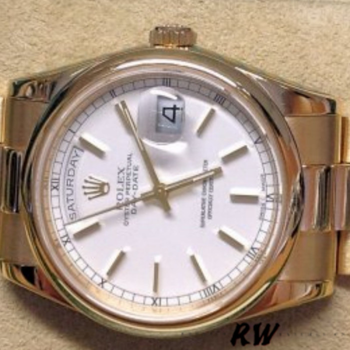 Rolex Day-Date 118208 White Dial 36mm Unisex Replica Watch