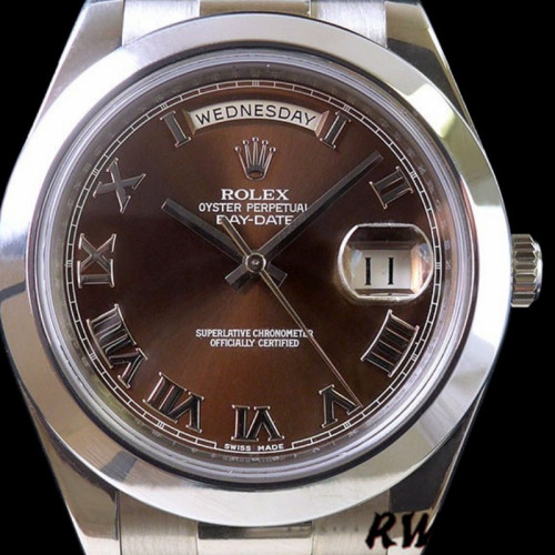 Rolex Day-Date 118209 White Gold Chocolate Brown Dial 36mm Unisex Replica Watch